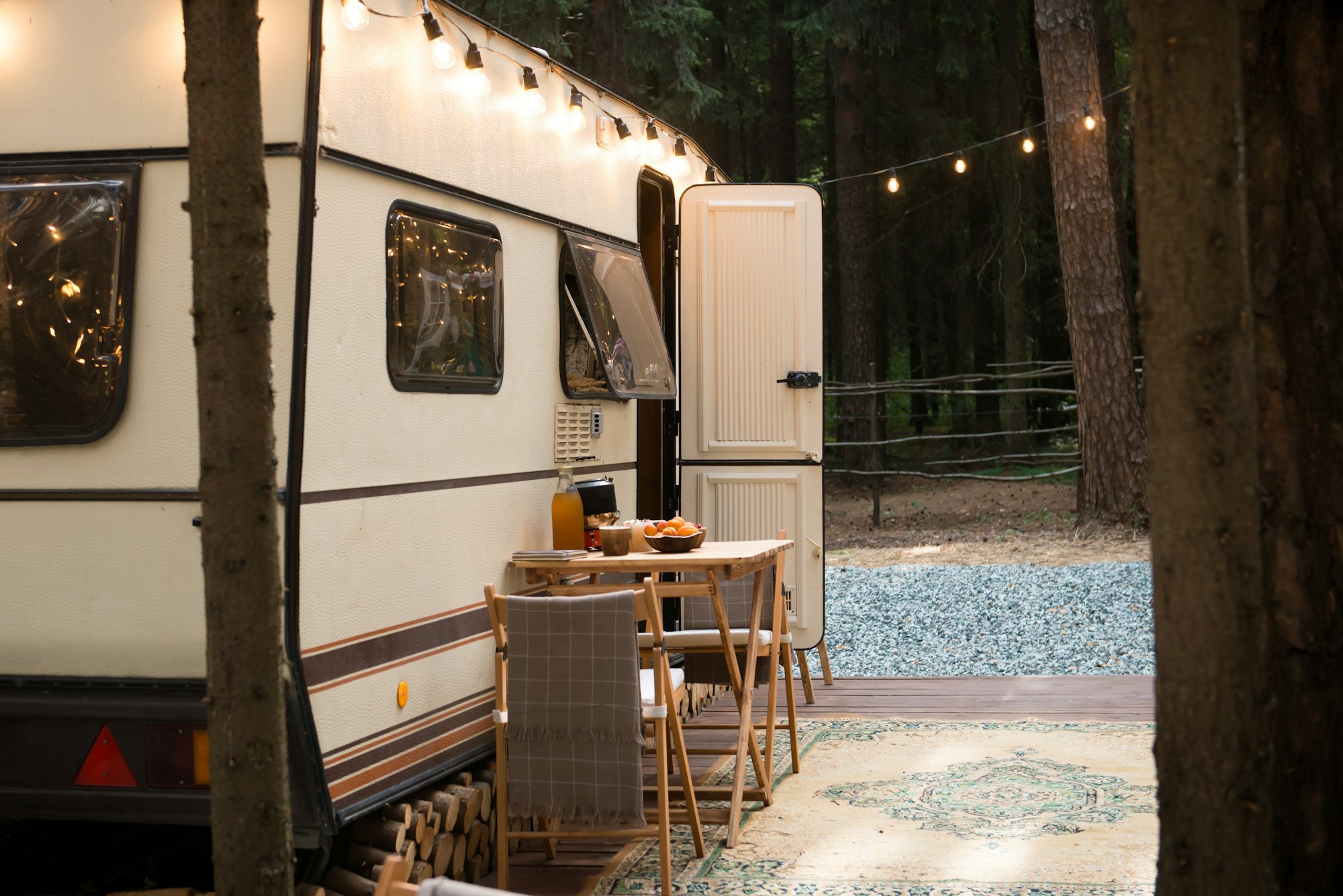 Glamping in trailer